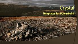  Presentation with dark - Presentation theme featuring dark-moody-northern-landscape-cairn background and a tawny brown colored foreground