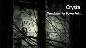  Presentation with dark night - Slides consisting of window silhouettes of the terrible background and a black colored foreground