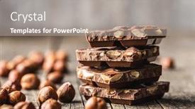  Presentation with hazelnuts - Presentation having dark-nut-chocolate-and-hazelnuts background and a gray colored foreground