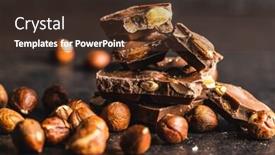  Presentation with hazelnuts - Audience pleasing presentation design consisting of dark-nut-chocolate-and-hazelnuts backdrop and a tawny brown colored foreground