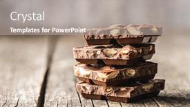  Presentation with nut - Beautiful PPT layouts featuring dark-nut-chocolate-broken-chocolate backdrop and a gray colored foreground
