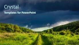  Presentation with weather climate - Cool new PPT layouts with dark-ominous-clouds-in-front backdrop and a ocean colored foreground