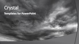  Presentation with storm clouds - Colorful presentation enhanced with dark ominous grey storm clouds dramatic sky backdrop and a dark gray colored foreground