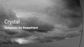  Presentation with dark grey - Presentation featuring dark ominous grey storm clouds background and a gray colored foreground