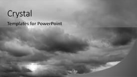  Presentation with dark grey - Beautiful slide deck featuring dark ominous grey storm clouds backdrop and a light gray colored foreground