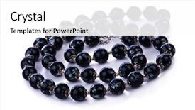  Presentation with pearl - Colorful PPT theme enhanced with dark pearl necklace isolated on the white backdrop and a white colored foreground