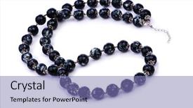  Presentation with pearl - Slide deck having dark pearl necklace isolated on the white background and a violet colored foreground