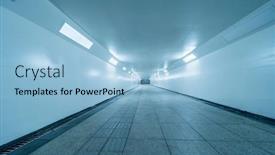  Presentation with pedestrian - Slide deck featuring dark-pedestrian-tunnel-is-empty background and a light blue colored foreground