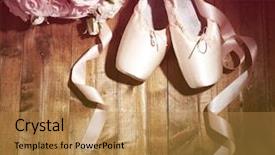  Presentation with ballet - Audience pleasing presentation design consisting of ballet pointe shoes on wooden backdrop and a coral colored foreground