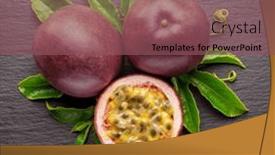  Presentation with passion fruit - PPT theme featuring dark-purple-passion-fruits background and a violet colored foreground