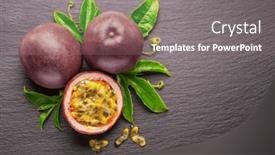  Presentation with passion fruit - Presentation enhanced with dark-purple-passion-fruits background and a gray colored foreground