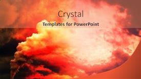  Presentation with global red - PPT theme having dark-red-sky-and-smoke background and a coral colored foreground