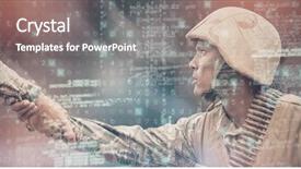  Presentation with helping hand - Beautiful PPT layouts featuring dark room against military catching backdrop and a gray colored foreground