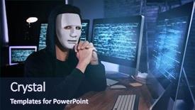  Presentation with computer attack - Presentation theme consisting of dark room with computer background and a  colored foreground