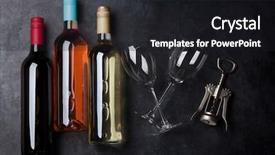  Presentation with corkscrew - Beautiful theme featuring dark roses - red rose and white wine backdrop and a dark gray colored foreground