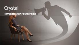  Presentation with glow dark paint - PPT layouts consisting of dark shadow yelling with loudspeaker background and a gray colored foreground