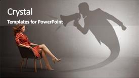  Presentation with yelling - Beautiful slide deck featuring dark shadow yelling with loudspeaker backdrop and a gray colored foreground