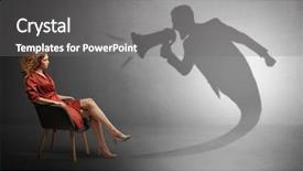  Presentation with connect dots abstract dark - Cool new PPT layouts with dark shadow yelling with loudspeaker backdrop and a  colored foreground