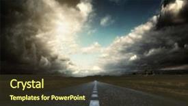  Presentation with asphalt road - Presentation theme with violet turaco also known as the violaceous plantain eater musophaga violacea background and a ocean colored foreground