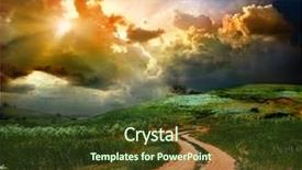  Presentation with rural road - PPT theme with dark side - rural road and the blue background and a tawny brown colored foreground