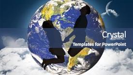  Presentation with sky day and night - Beautiful PPT theme featuring dark side moon - cheerful young couple jumping backdrop and a  colored foreground