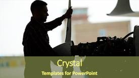  Presentation with propeller - Amazing presentation theme having dark silhouette of aircraft engineer backdrop and a tawny brown colored foreground