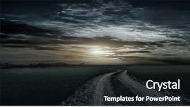  Presentation with rural road - Amazing PPT theme having dark sky - beautiful rural dirt road backdrop and a dark gray colored foreground