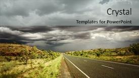  Presentation with bad weather - PPT layouts having dark sky - image of a road background and a light gray colored foreground