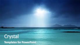 Presentation with dark - Slide set enhanced with dark sky on the beach background and a teal colored foreground