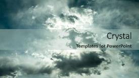  Presentation with clouds - PPT theme having dark sky with thunder clouds background and a mint green colored foreground