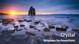  Presentation with tide - Audience pleasing slide set consisting of dark stones after the tide backdrop and a ocean colored foreground