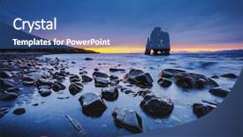  Presentation with tide - Audience pleasing theme consisting of dark stones after the tide backdrop and a ocean colored foreground