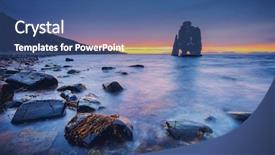  Presentation with tide - PPT theme with dark stones after the tide background and a ocean colored foreground