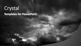  Presentation with fierce - PPT theme consisting of dark stormy rain clouds over mountains fierce storm background and a dark gray colored foreground