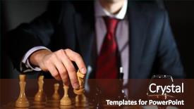  Presentation with chess - Presentation theme consisting of dark suit playing chess background and a tawny brown colored foreground