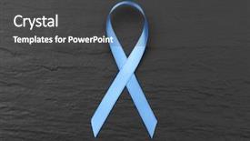  Presentation with blue ribbon - Presentation design consisting of dark textured background prostate cancer background and a dark gray colored foreground