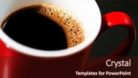  Presentation with cup coffee - Colorful presentation theme enhanced with dark vador - fragrant black coffee backdrop and a wine colored foreground