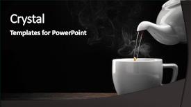  Presentation with tea pouring into glass transparent - Theme with dark vador - pouring hot tea background and a black colored foreground