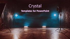  Presentation with studio lights - Presentation enhanced with dark-video-film-studio-interior background and a  colored foreground