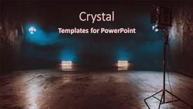  Presentation with studio lights - Slide set with dark-video-film-studio-interior background and a  colored foreground