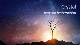  Presentation with big tree - Beautiful theme featuring dark war - lonely dead tree backdrop and a navy blue colored foreground