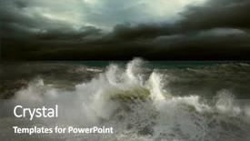  Presentation with storm - Audience pleasing slide set consisting of dark water - view of storm seascape not backdrop and a gray colored foreground
