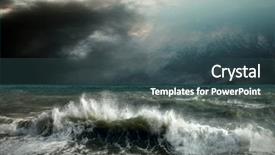  Presentation with storm surge - Presentation theme with silos warehouse storage of the harvest field with sunflowers background and a tawny brown colored foreground