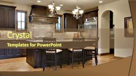  Presentation with counters - Beautiful PPT theme featuring dark wood kitchen with granite backdrop and a tawny brown colored foreground