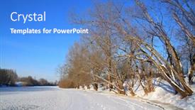  Presentation with dark river - Slides with dark wood on coast river background and a teal colored foreground