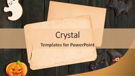  Presentation with invitation - Colorful PPT theme enhanced with dark wooden background halloween invitation backdrop and a  colored foreground