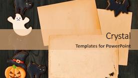  Presentation with old paper - PPT theme having dark wooden background halloween invitation background and a  colored foreground