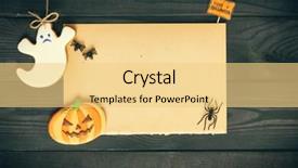  Presentation with old paper - Audience pleasing slide set consisting of dark wooden background halloween invitation backdrop and a  colored foreground
