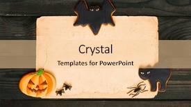  Presentation with old paper - Slide deck with dark wooden background halloween invitation background and a  colored foreground