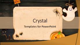  Presentation with old paper - Colorful PPT theme enhanced with dark wooden background halloween invitation backdrop and a lemonade colored foreground